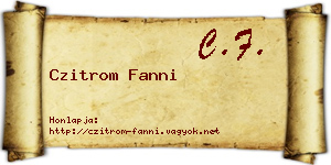 Czitrom Fanni névjegykártya